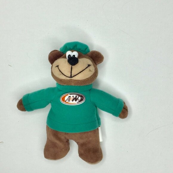 A&W Root Beer 7" Brown Bear Plush Green Sweater Hat Stuffed Animal Plushie - Picture 3 of 7